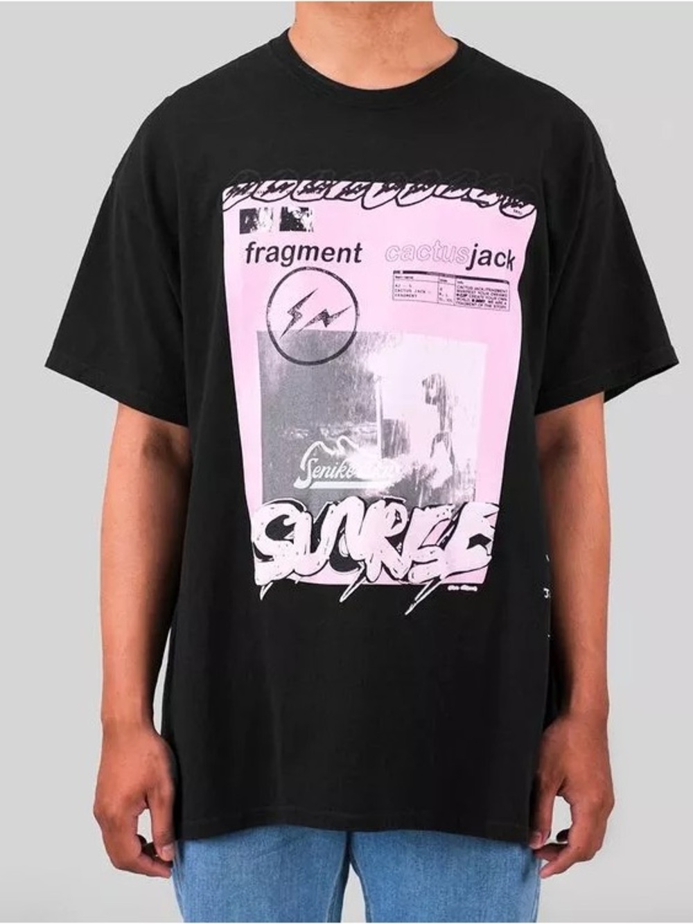 Travis Scott Cactus Jack x Fragment Pink Sunrise T-shirt